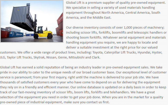 Global Lift Equipment Portland